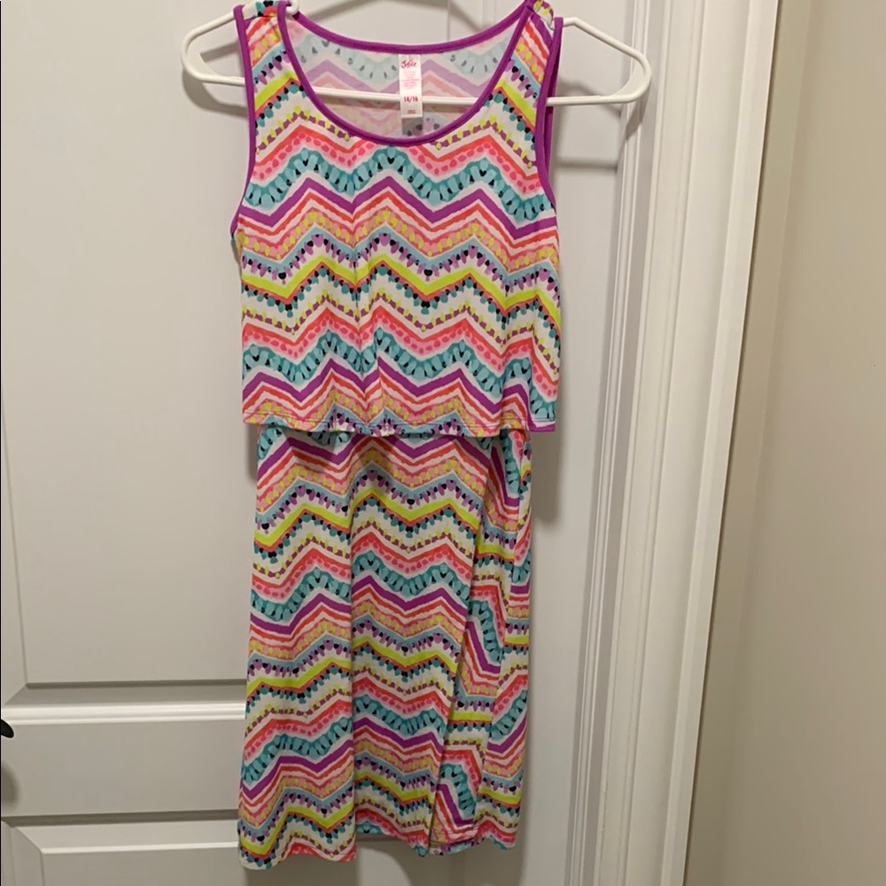 Justice Colorful Chevron Sleeveless Dress